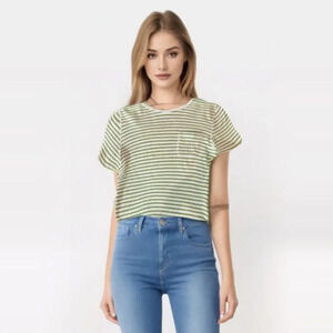 Chaus Striped Short Sleeves Pocket Front T-Shirt‎ Size XL